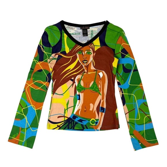 Custo Barcelona Tops - deadstock Hayes rare face graphic long sleeve